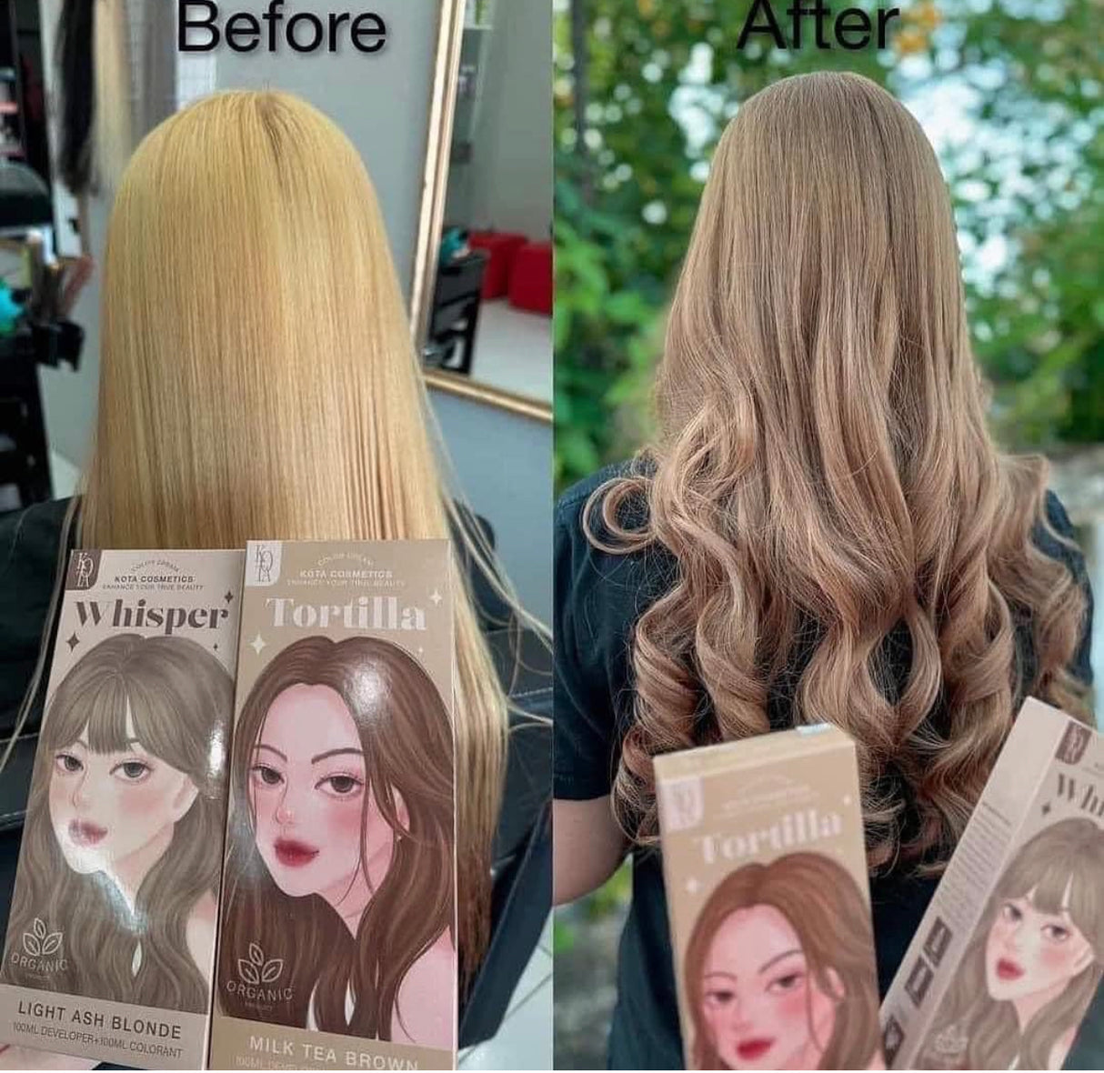 ยาย้อมผม-โคทา คัลเลอร์ ครีม ทอร์ทิลล่า(สิบค์ ที บราวน์) Kota Cosmetics Cream Tortola (Milk Tea Brown)