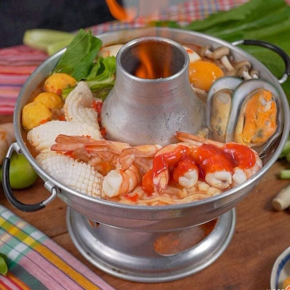หม้อไฟ จิ้มจุ่ม ต้มชาบูอลูมิเนียม24ซม