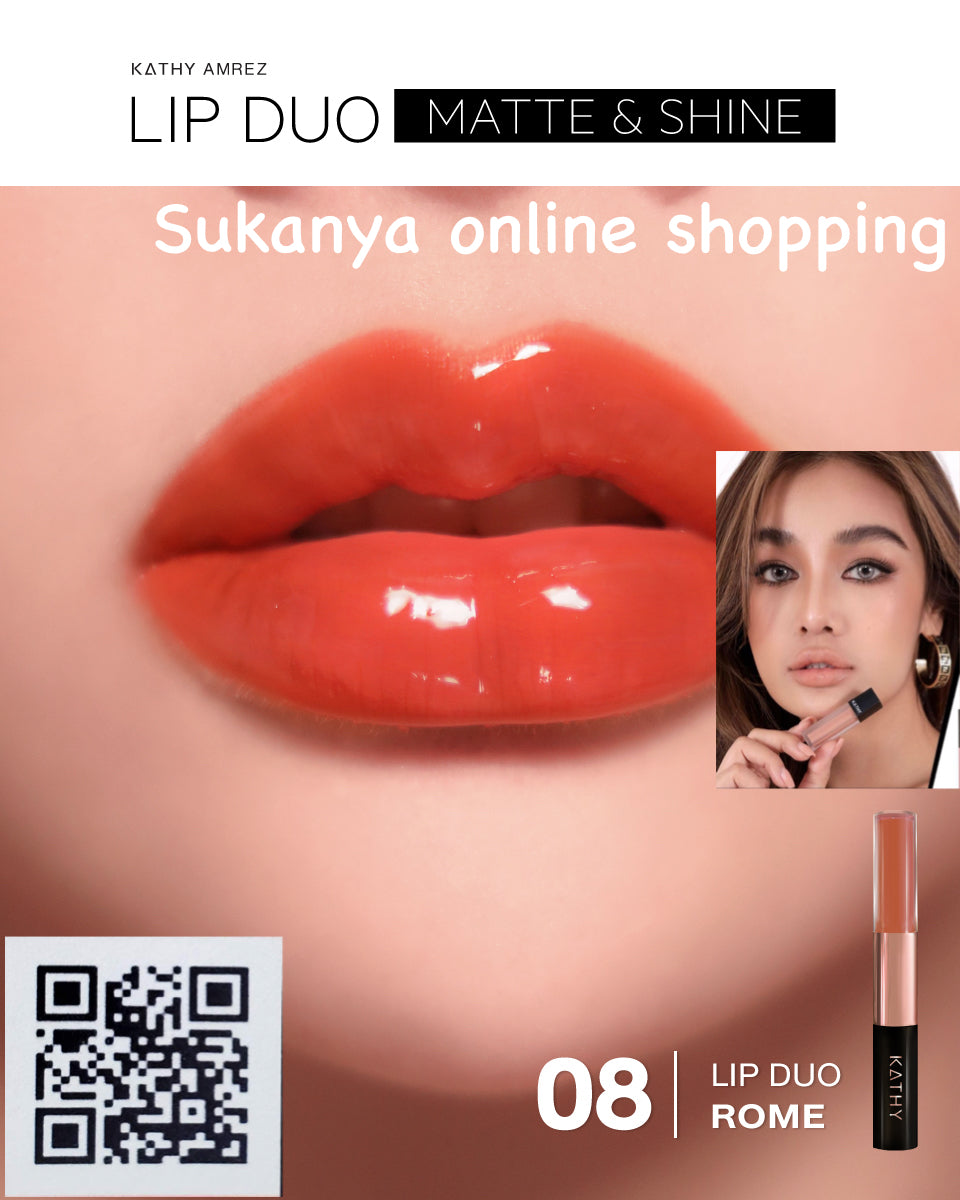 Lip duo Matte & Shine -ลิป กระแต สี 08 ROME