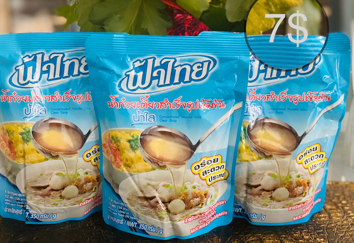 ฟ้าไทย น้ำก๋วยเตี๋ยวสำเร็จรูปเข้มข้น น้ำใส - Concentrate Noodle Soup Clear soup