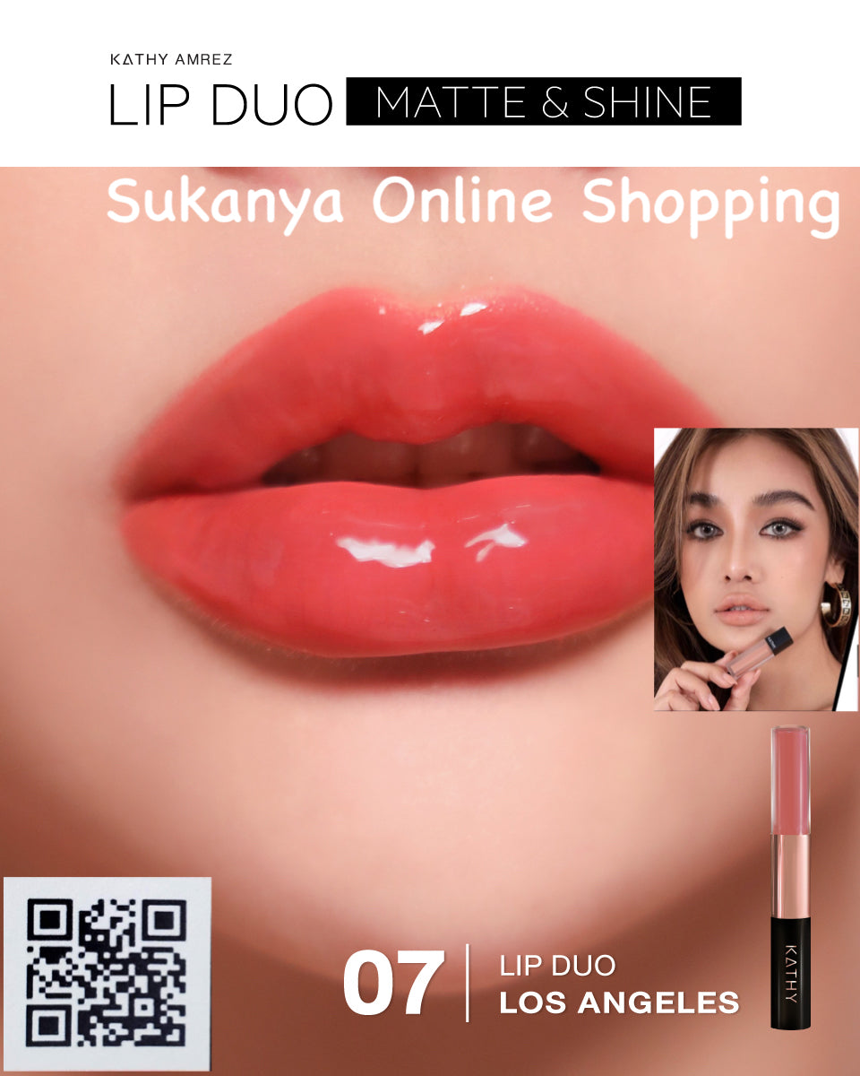 Lip duo Matte & Shine- ลิป กระแต สี 07 LOS ANGELES