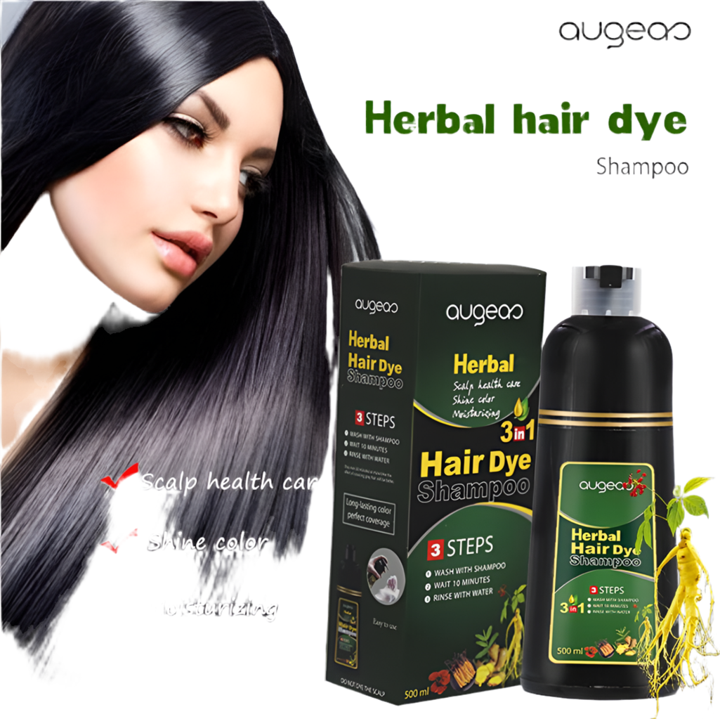 Augeas brand Thailand Permanent Washable Fast Darkening Black Hair Color Dye - แชมพูสระผมหงอก