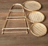 1/2/3 Tier Round Bamboo Snack & Dessert Stand, Tiered Tray Display Rack, Rustic Farmhouse Decor, Creative Dessert Display Stand, Cake Stand, Fruit Plate, Suitable For Holiday Parties, Home Kitchen Supplies, Wedding Decoration Display Rack