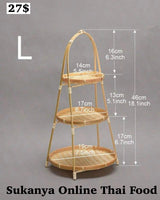 1/2/3 Tier Round Bamboo Snack & Dessert Stand, Tiered Tray Display Rack, Rustic Farmhouse Decor, Creative Dessert Display Stand, Cake Stand, Fruit Plate, Suitable For Holiday Parties, Home Kitchen Supplies, Wedding Decoration Display Rack