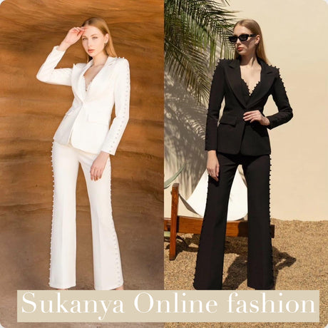 Ensemble tailleur trois pieces pour femme (blazer, camisole, pantalon)
