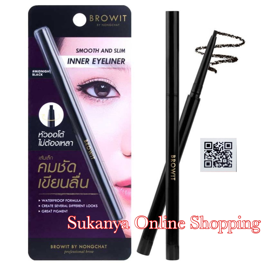 BROWIT SMOOTH AND SLIM INNER EYELINER 0.1G #MIDNIGHT BLACK อายไลน์เนอร์เนื้อครีมอัดแข็ง เขียนง่าย ด้วยหัวดินสอขนาดเรียวเล็กเพียง 2 มิลลิเมตร