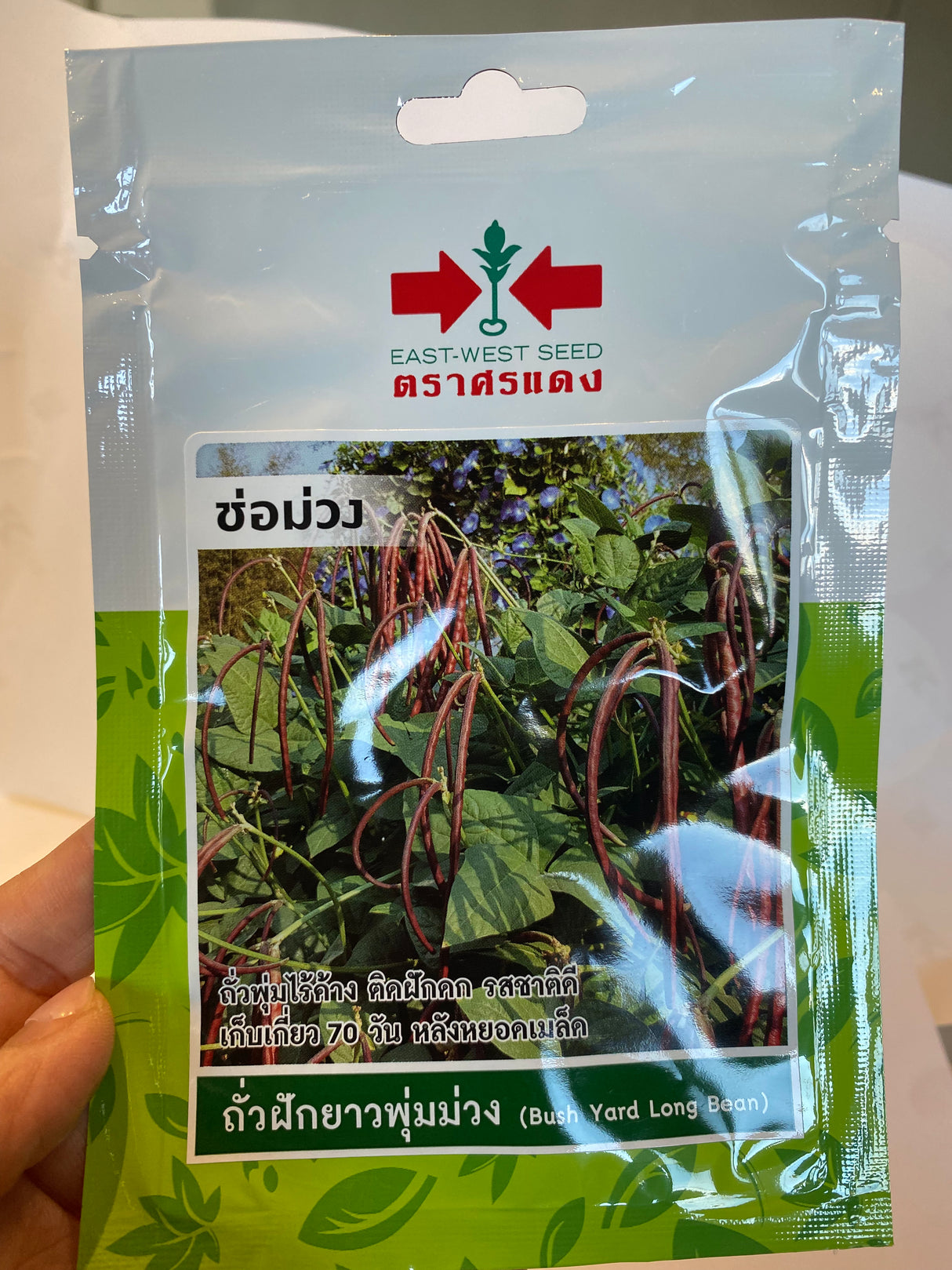 ถั่วฝักยาวพุ่มม่วง พันธุ์ช่อม่วง-Bush Yard Long Bean seed