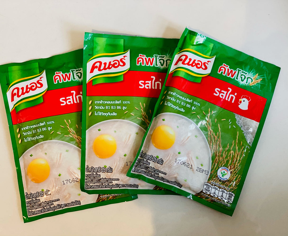 โจ๊กซองรสไก่ คนอร์ - โจ๊กข้าวหอมมะลิออร์แกนิกปรุงสุก (ไก่)